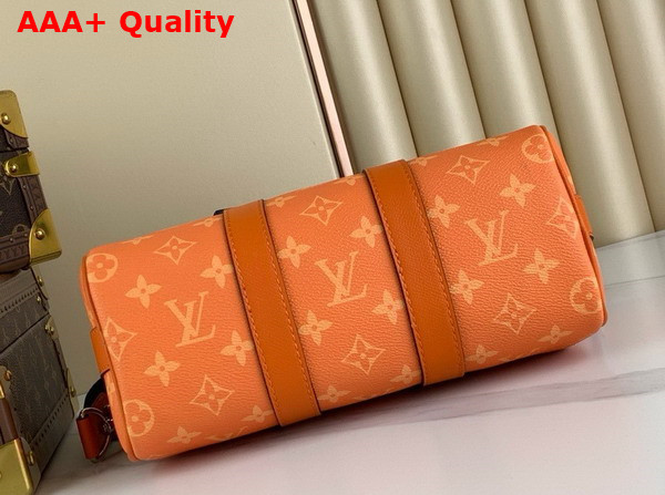 Louis Vuitton Keepall Bandouliere 25 Taigarama Tangerine Taiga Cowhide Leather and Monogram Coated Canvas M31044 Replica