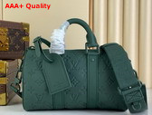Louis Vuitton Keepall Bandouliere 25 in Dark Green Monogram Taurillon Leather M24432 Replica
