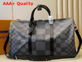 Louis Vuitton Keepall Bandouliere 50 Gray Damier Graphite 3D Coated Canvas N50016 Replica