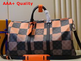 Louis Vuitton Keepall Bandouliere 50 Orange Damier Graphite Giant Coated Canvas N40420 Replica