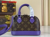 Louis Vuitton Nano Almo Bag in Monogram Canvas with Purple Leather Trim Replica