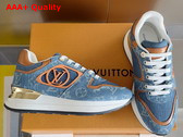 Louis Vuitton Neo Run Away Sneaker in Blue Monogram Denim and Natural Calf Leather 1ACHR7 Replica