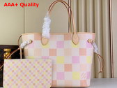 Louis Vuitton Neverfull MM Tote in Peach Damier Giant Coated Canvas N40668 Replica