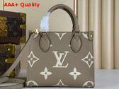 Louis Vuitton Onthego BB Dove Gray Cream Bicolor Monogram Empreinte Leather M47054 Replica