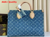 Louis Vuitton Onthego MM Tote Bag in Blue Monogram Denim Replica