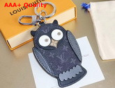 Louis Vuitton Owl Bag Charm and Key Holder Monogram Eclipse Canvas and Calf Leather M69482 Replica