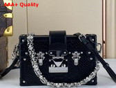 Louis Vuitton Petite Malle Handbag in Black Python Leather Effect Cowhide Leather Replica