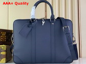 Louis Vuitton Porte Documents Voyage GM Midnight Blue Taiga Cowhide Leather Replica