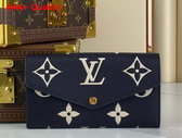 Louis Vuitton Sarah Wallet Bicolor Monogram Empreinte Leather Navy Blue Cream Replica