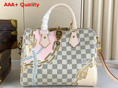 Louis Vuitton Speedy Bandouliere 25 Damier Azur Canvas Decorated with a Bold Nautical Print N40473 Replica