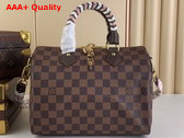 Louis Vuitton Speedy Bandouliere 25 Damier Ebene Coated Canvas Braided Handles and Strap N40450 Replica