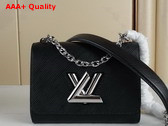 Louis Vuitton Twist PM Chain Bag Black Epi Leather Silver Color Hardware M21118 Replica