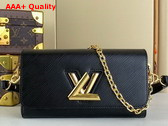 Louis Vuitton Twist West Handbag in Black Epi Leather M24549 Replica