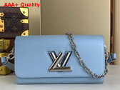 Louis Vuitton Twist West Handbag in Candy Blue Epi Leather M24566 Replica
