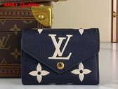 Louis Vuitton Victorine Wallet Bicolor Monogram Empreinte Leather Navy Blue Cream Replica