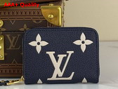 Louis Vuitton Zippy Coin Purse Navy Blue Cream Bicolor Monogram Empreinte Leather M83606 Replica