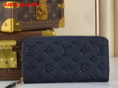 Louis Vuitton Zippy Wallet in Navy Blue Monogram Empreinte Leather Replica