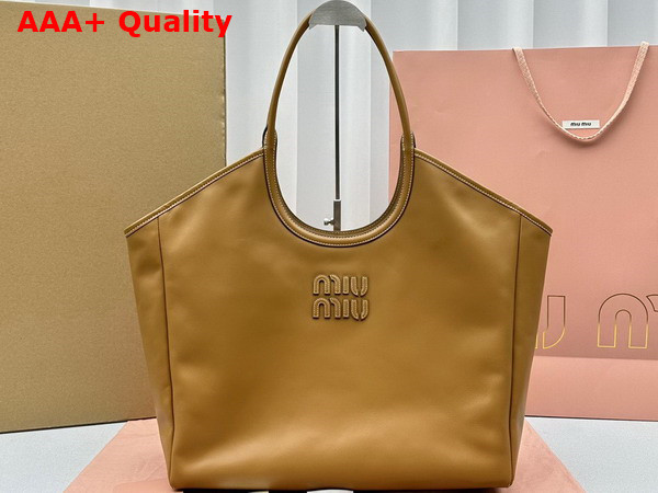 Miu Miu IVY Leather Bag in Caramel 5BG276 Replica
