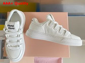 Miu Miu Leather Sneakers in White 5E912D Replica