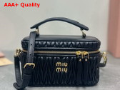 Miu Miu Matelasse Nappa Leather Shoulder Bag in Black 5BH226 Replica