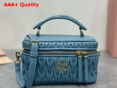 Miu Miu Matelasse Nappa Leather Shoulder Bag in Light Blue 5BH226 Replica