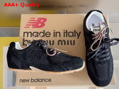 Miu Miu New Balance X Miu Miu 530 SL Suede and Mesh Sneakers in Black Replica