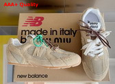 Miu Miu New Balance X Miu Miu 530 SL Suede and Mesh Sneakers in Ecru Replica