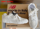 Miu Miu New Balance X Miu Miu 530 SL Suede and Mesh Sneakers in White Replica