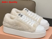 Miu Miu Shearling Sneakers in White 5E988D Replica