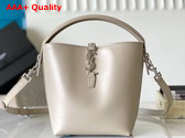Saint Laurent Le 37 Small Bucket Bag in Blanc Vintage Shiny Leather Replica