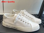Saint Laurent Malibu Sneakers in Optic White Canvas and Leather Replica