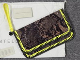 Stella Mccartney Falabella Alter Snake Fold Over Clutch in Yellow for Sale