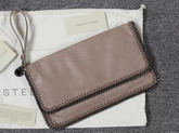 Stella Mccartney Falabella Chamois Fold Over Clutch in Camel for Sale