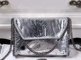Stella Mccartney Falabella Metallic Alter Snake Mini Bag in Silver for Sale