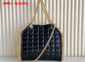 Stella Mccartney Falabella Square Quilted Wallet Crossbody Bag in Black Leather Replica