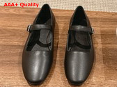The Row Ava Shoe in Black Leather Replica