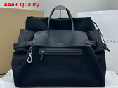 The Row Margaux 17 Inside Cut Bag in Black Canvas and Leather Replica