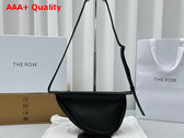 The Row Small Slouchy Banana Bag in Black Leather Replica