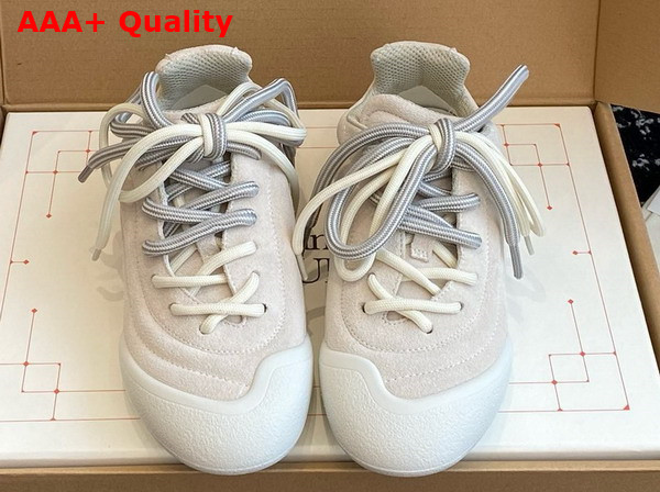 Alexander McQueen Flexion Sneaker in Off White Suede Leather Replica