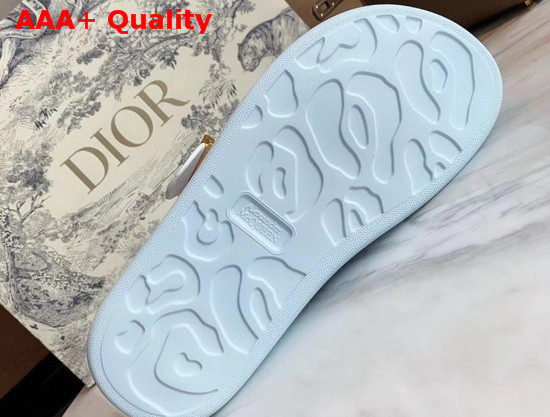 Alexander McQueen Hybrid Slide in White with Light Blue Oversized Rubber Sole Replica