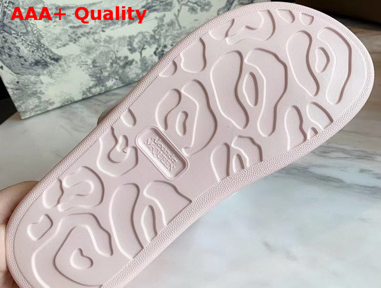 Alexander McQueen Hybrid Slide in White with Pink Oversized Rubber Sole Replica