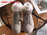 Alexander McQueen Oversized Sneaker Boot in Grey Suede and Shearling Lining Replica