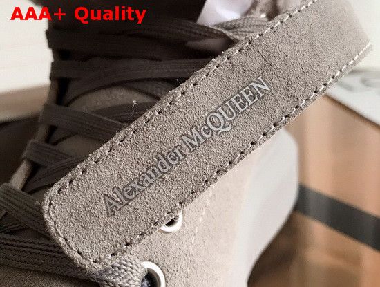 Alexander McQueen Oversized Sneaker Boot in Grey Suede and Shearling Lining Replica