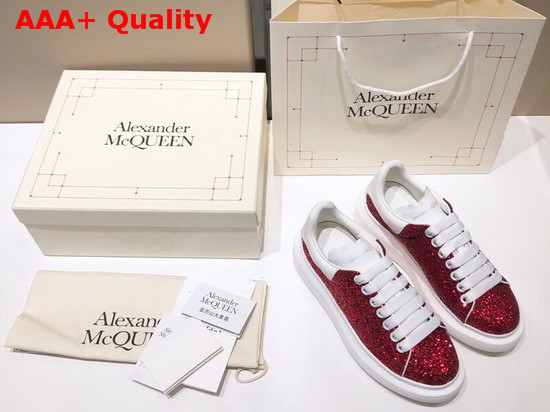 Alexander McQueen Oversized Sneaker Dark Red Glitter Replica