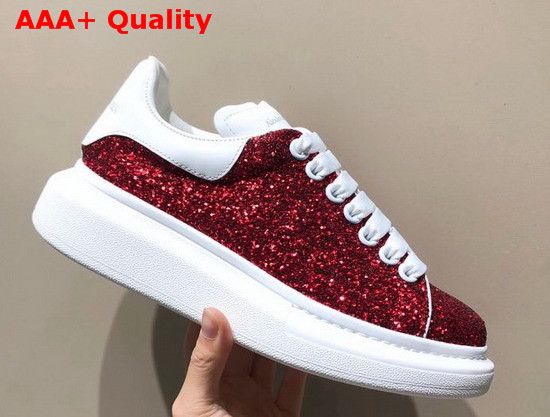 Alexander McQueen Oversized Sneaker Dark Red Glitter Replica