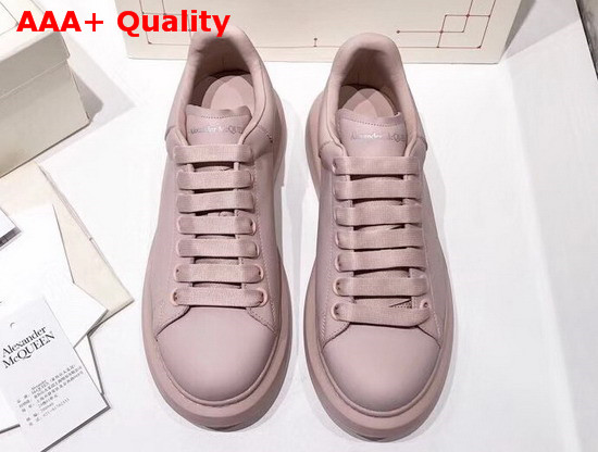 Alexander McQueen Oversized Sneaker in Nude Smooth Calf Leather Replica