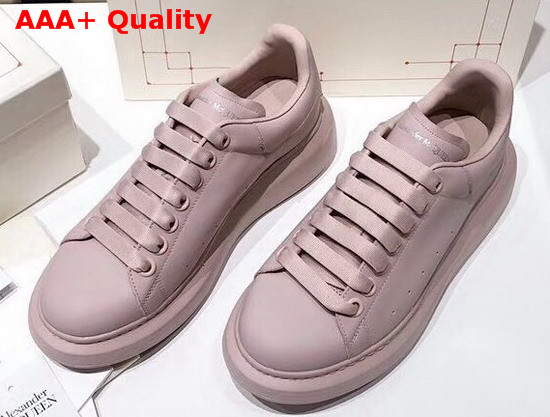 Alexander McQueen Oversized Sneaker in Nude Smooth Calf Leather Replica