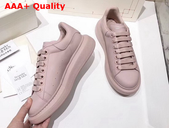 Alexander McQueen Oversized Sneaker in Nude Smooth Calf Leather Replica