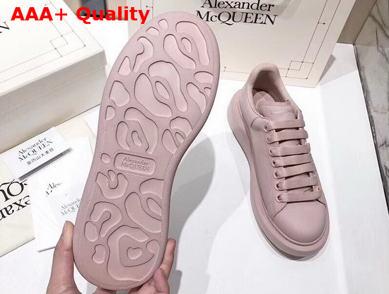 Alexander McQueen Oversized Sneaker in Nude Smooth Calf Leather Replica