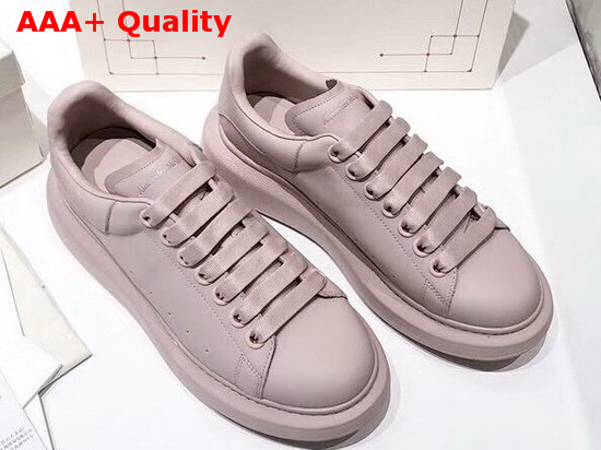 Alexander McQueen Oversized Sneaker in Nude Smooth Calf Leather Replica